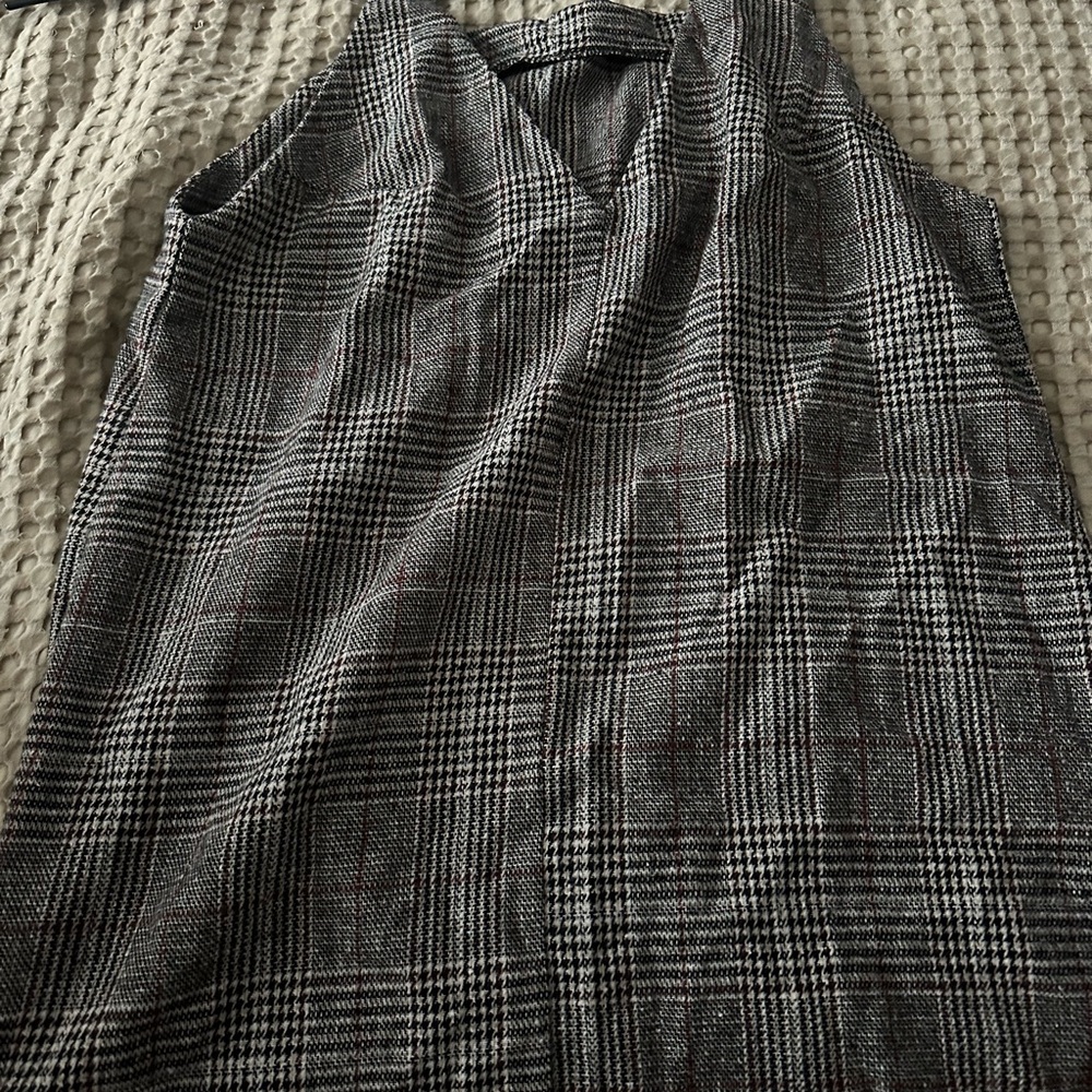 SHEIN Curve Black and White Plaid Knit